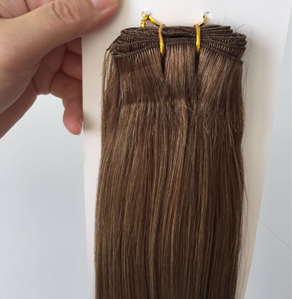 Double drawn hand tied weft hair extensions China manufacturer QM200